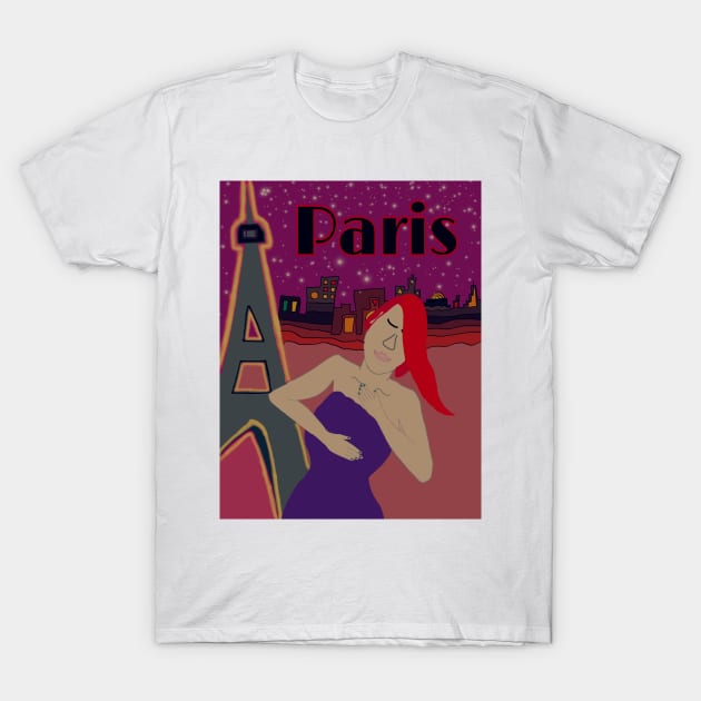 Woman in Paris T-Shirt by ArtsyPieces